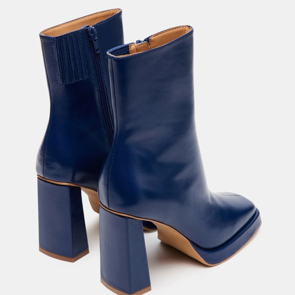 BLUE FREYA NAVY LEATHER Women's Ankle Boots - Picture 5 of 7